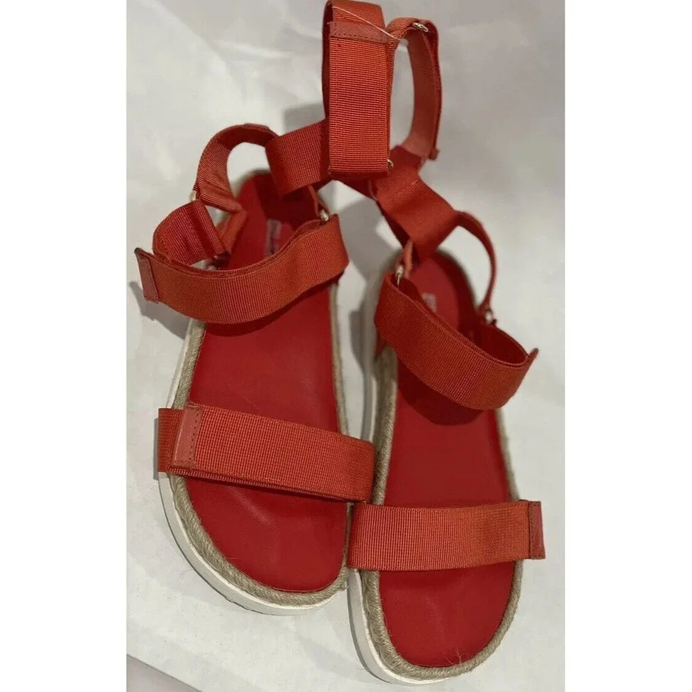 Silent D Women's Trevor Platform Gladiator Red Sandal Shoes US 10/ EU 41